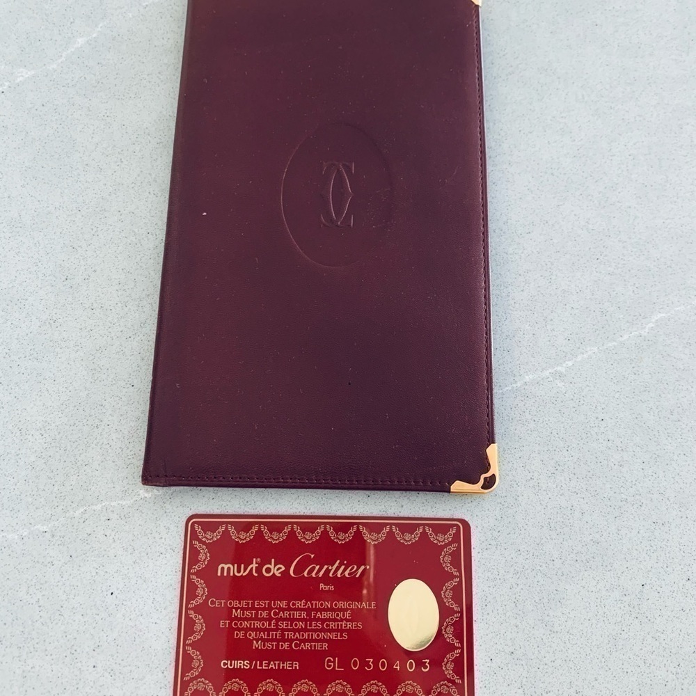 𝅺cartier Long Leather Check Register Wallet